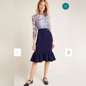 NWOT Maeve Nell Flounced Midi Skirt